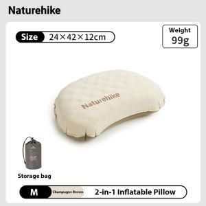 Naturehike 2-in-1 Inflatable Pillow Outdoor Camping Travel Pillow Portable Business Trip Waist Pad Neck Pillow
