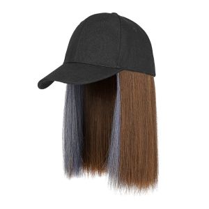 TSE Baseball Cap Wig Short Straight Hair Summer Ear Dyed Hair Wig With Sun Hat XQ-01