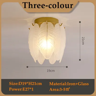 Nordic Square LED Ceiling Lights Crystal Glass Deocoration E27 Ceiling Lamp Hallway Front Porch Gold Living Room Lighting