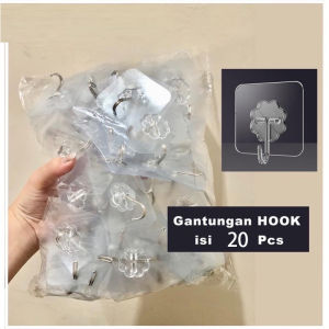 20Pcs Gantungan Hook Tempel Dinding Hook Ajaib Aksesoris Kamar Mandi Tembok Dapur Ruang Tamu Pintu Kamar Mandi Kait Harga Grosir Murah