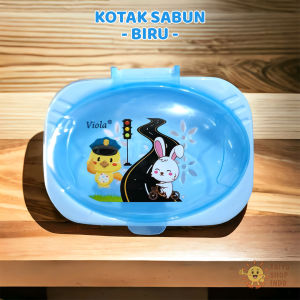 TAIYO Kotak Tempat Sabun Mandi Batang Soap Plastik Wadah Tutup Transparan Motif Karakter Bahan Tebal