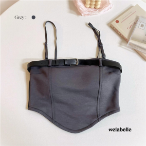 Welabelle Natalie Top Tank Top Belt - Tank Top Sabuk Y2K Atasan Wanita Crop (T35)