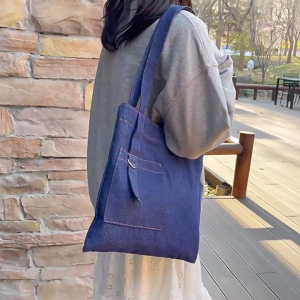 กางเกงยีนส์กระเป๋าถือสตรีขนาดใหญ่กระเป๋านักช้อปกระเป๋าแฟชั่นพร้อมที่จับกระเป๋าสะพายไหล่ตามหลักสรีรศาสตร์สำหรับกิจกรรม