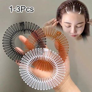 1-3Pc Simple Plastic Full Circle Stretch Diamond Flexible Comb Women Girl Flexible Plastic Circle Teeth Hair Accessory Wholesale