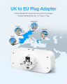 LENCENT UK to EU Euro European Plug Adapter with 1 Type C and 2 USB Ports, LENCENT 2 Way Grounded Travel Adapter for Spain Germany France Portugal Greece Russia Netherlands Turkey and more(Type E/F). 