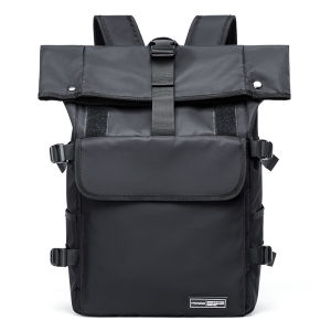 MOYYI Flip Cover Large Laptop Backpack For Men 16“ Laptop Compartment Anti-Theft Pockect Waterproof Oxford Travel Backpack for Outdoor Hiking Casual Office