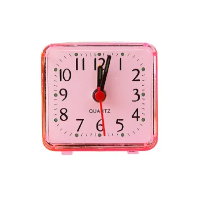 FULLNI Loud Bedroom Bedside Office Silent Home Room Decoration Square Quartz Alarm Clock