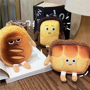 CHUNBO Plush Coin Purse Bread Expression Toast Bread Key Chain Bag Funny Plush Wallet Women