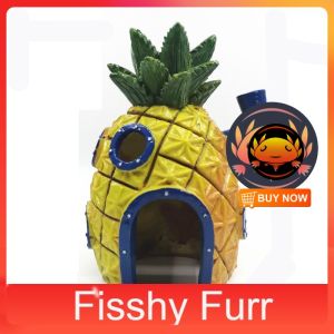 SpongeBob Aquarium Decor Set – Pineapple House Squidward Hut Easter Island Fish Tank Ornaments