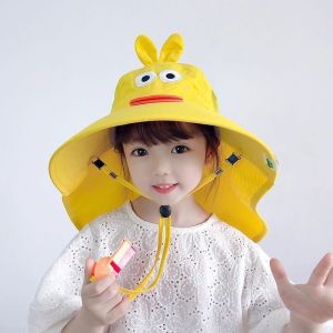 C MALL หมวกกันแดดเด็ก มีนกหวีด ลายการ์ตูนน่ารัก ปีกกว้าง รุ่น F22