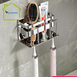 ( Khoan Tường - Dán Tường ) Kệ Đựng Bàn Chải Giá Đựng Tuýp Kem Đánh Răng INOX SUS304 Nhà Tắm 2 Lỗ Bóng SHINRAI