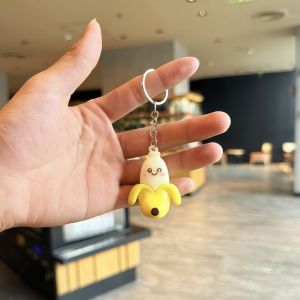 Cartoon Fruit Keychain Durian Banana Strawberry Pendant Cute Bags Keychain Backpack Decor Toys