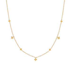 Star Layer Stackable Gold Chain Choker Necklace • Waterproof Non Tarnish Jewelry • 18K Gold Plated 316L Stainless Titanium Steel Necklaces for Women NL212