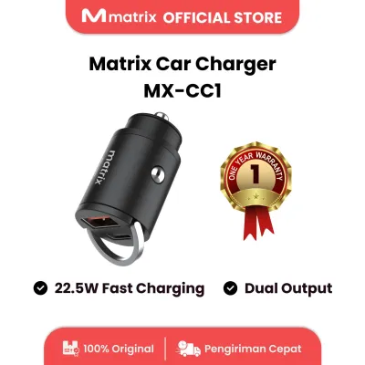 Matrix Car Charger Mobil/Motor USB Type C & A Port Fast Charging MX-CC1