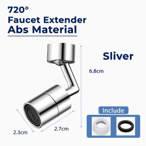 720° Swivel Faucet Extender Rotatable Metal Copper Alloy 2 Spray Nozzle Outlet Basin Sink Anti-Splash Tap Water Saving