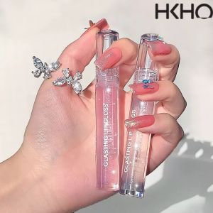 HKHO Liquid Lip Gloss Moisturizing Lip Glaze with Flashing Toot Lip for Women Students Beginners