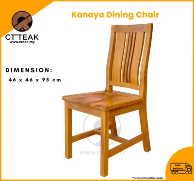 CT Teak Furniture Jati / Teak Wood Kanaya Dining Chair ~ 100% Solid Teak Wood
