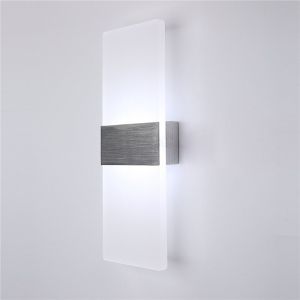 LED Wall light Acrylic wall lamp Brushed gold silver black shell White gold (warm white) lights 22cm/29cm length For living room bedroom Indoor lighting Use AC85-265V power 6W