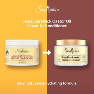 Kem xả khô Shea Moisture SheaMoisture Leave-In Jamaican Black Castor Oil Cho Tóc Hư Tổn Mềm Mượt - 100% Jamaican Black Castor Oil: dưỡng tóc chắc khỏe mềm mượt  Shea Butter & các chiết xuất thiên nhiên: nuôi dưỡng tóc từ gốc đến ngọn