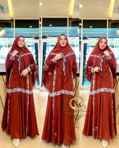 Hanin Gamis Wanita Terbaru Kekinian Busui Polos Ceruty Mewah Elegan