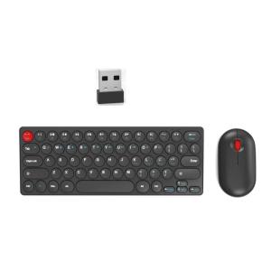 64Keys Wireless Keyboards And Ergonomic Mouse Combo With Plugs Play PC Laptop Thin Retro Style