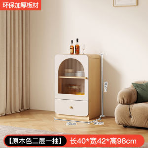 2026 Log cream style dining side wine cabinet home living room bookcase storage cabinet against the wall display cabinet snack cabinet storage side cabinet