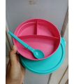 Tupperware Kiddos Bowl with Spoon 350ml 1pc Satuan dengan sendok hang on spoon tempat bekal anak wadah nasi sayur dengan sekat 3 350 ml bawa bekal anak makanan buah lucu imut  bagus awet praktis murah promo diskon go green lolly tup pink hijau orange ungu. 