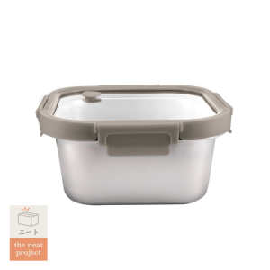 Neat Project Ani Microwaveable Oven Safe Stainless Steel 304 Food Container with Glass Vented Lids