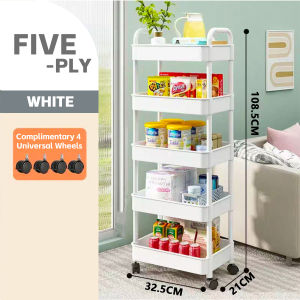3-5 Tier Multifunction Storage Rack Push trolley storage shelf bathroom bedroom living room kitchen rental housing flat beauty salon dedicated置物架