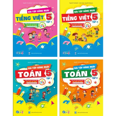 Sách Lớp 5 - Bộ 12 Cuốn Đề Kiểm Tra Bài Tập Tuần Bài Tập Hằng Ngày Toán và Tiếng Việt Kết Nối