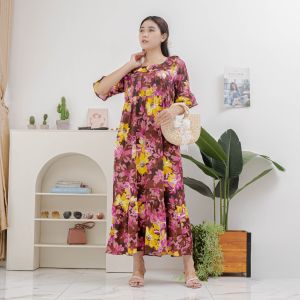 OLIVE Daily Dress Rayon Premium By Ademin Co | Daster Long Ruffle