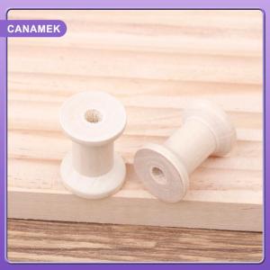 【CANAMEK】 10Pc Vintage Wooden Spools DIY Reels Organizer For Sewing Ribbons Twine Wood Crafts Tools Thread Wire Spool Needlework Supplies