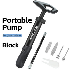 Pompa Udara Portabel ขี่จักรยานตะวันตกที่มีสายต่อขยายสำหรับบอลลูนบาสเก็ตบอลฟุตบอลว่ายน้ำหลายเข็มอากาศ40PSI เครื่องสูบลมลูกบอล