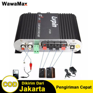 Lvpin Mini HiFi Stereo Amplifier Treble Bass Booster Ampli Mini Stereo Amplifier Speaker Aktif Stereo Pengeras Suara Portabel Speaker Aktif Mini Elektronik Audio Amplifier 12V 20W - LP-838 Black