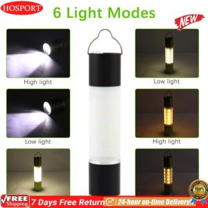 [HOSPORT Official Mall] LED Emergency Light USB Rechargeable and Battery Powered Telescopic Flashlight Portable Lantern Flashlight for Camping Hiking