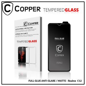Realme C12 - COPPER Tempered Glass Full Glue Anti Glare - Matte