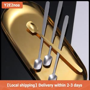 【Local shipping】 1 cái thép không gỉ dài xử lý Ice Spoon Bộ đồ ăn cho cà phê & Trà Ice Cream món tráng miệng khuấy thìa Scoop