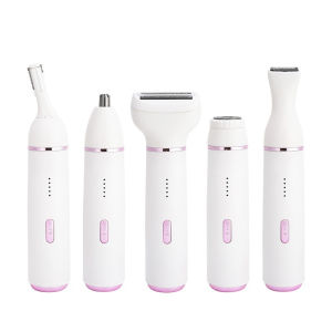 5-in-1 Electric Shaver for Women Cordless Hair Trimmer Razor Body Hair Trimmer for Armpit Bikini Arm Leg Face Mustache