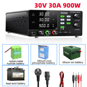 KUAIQU เครื่องจ่ายไฟ DC Power Supply 30V 20A 30V 30A 60V 20A Lab Bench Power Supply For 24V 48V lithium iron phosphate battery Sodium battery