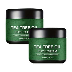 2026 New Tea Tree Oil Foot Cream Tea Tree Oil for Cracked Heels & Calluses Intensive Moisturizing Foot Balm to Repair Soften & Renew Dry Rough Feet (1)