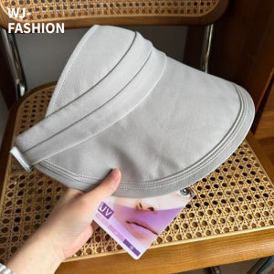 【WJ】หมวกกันแดดสีดำสำหรับฤดูใบไม้ผลิและฤดูร้อน หมวกที่ว่างเปล่าสามารถมัดผมหางม้าได้ หมวกกันแดดกีฬาจักรยานกลางแจ้ง