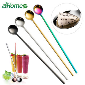 Fypo Coffee Spoon Long Handle Coffee Stirring Scoop Tea Milk Spoon Cake Dessert Ice Cream Spoon Mug Spoon Korean Style Cutlery Coffee Tools