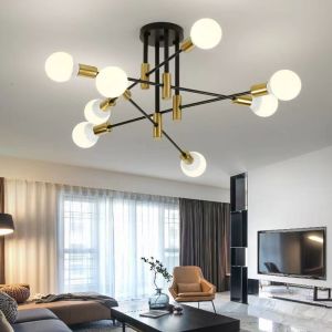 【YHLAMP】4-8 heads Nordic modern Home ceiling light metal chandelier light Home indoor for living room bedroom LED Lamp