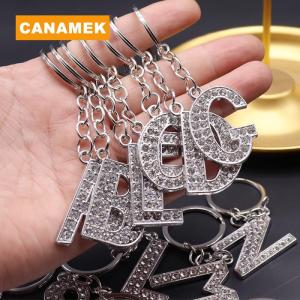 【CANAMEK】 Fashion Charm 26 English Letters A-Z Alphabet Keychains Car Bag Alloy Name Key Chains Jewelry