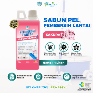 Sabun Pel Pembersih Lantai 1 Liter KLINO CARE Floor Cleaner 1000 ml Antibacterial Refill Tidak Lengket Plus Disinfektan
