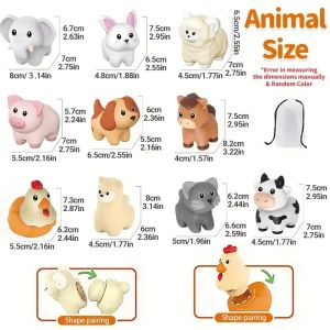 10PCS Educational Farm Animal Matching Toys Counting Color Sorting Animal Recognition Fine Motor Skills Hand-Eye Coordination2026