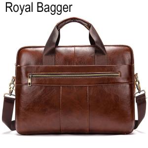 Royal Bagger Laptop Briefcase Handbag For Men Genuine Cow Leather Shoulder Bag Europe Style Business Crossbody Computer Bags