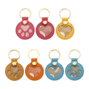 Versatile PU Leather Pet Hair Keepsake Keychain Handcrafted Detail For Bag Carabiner or Emotional Gift Giving