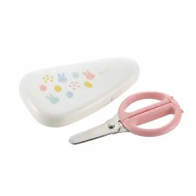 Richell Quick Cut Baby Food Scissors (with case) Red / Miffy Pink