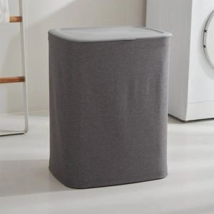 Keranjang Baju Kotor Dengan Kompartemen Laundry Basket Plastik 50L WEO IF0218